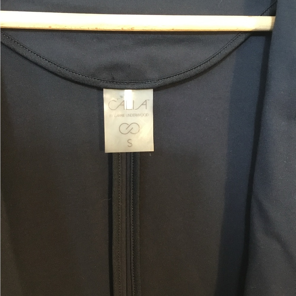 Calia Faux Leather Sleeve Panel Moto Full Zip Jacket - Picture 6 of 6